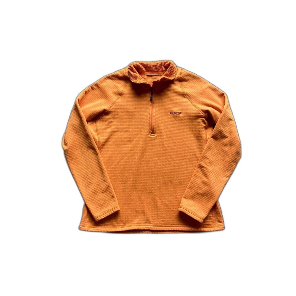 Patagonia Polar Tec Power Dry Quarter Zip Pullover Jacket Orange Size S Mens